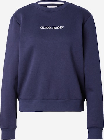 Sweat-shirt GUESS JEANS en bleu : devant