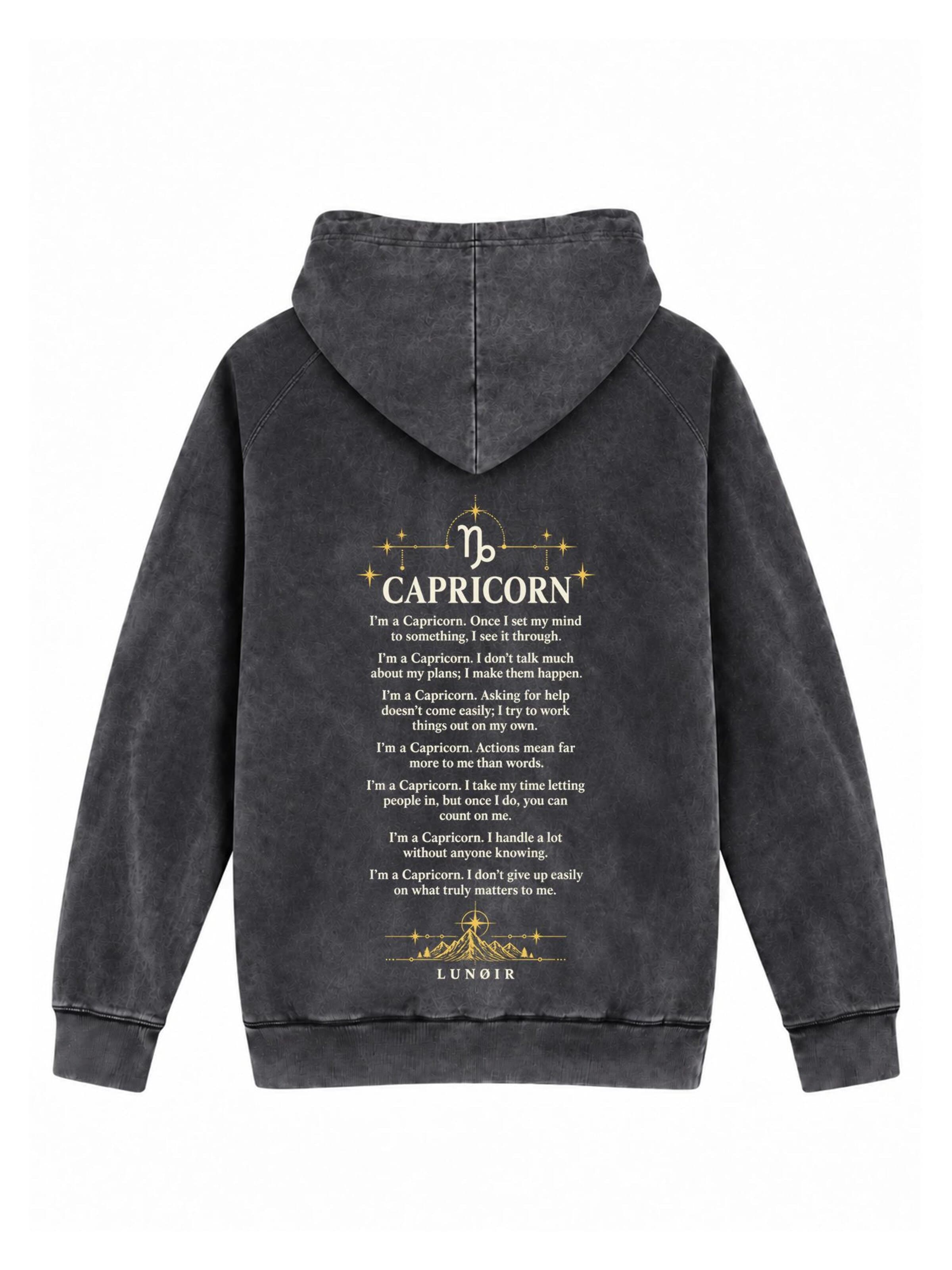 Sweat-shirt 'Zodiac - Capricorn' LUNØIR Studio en noir : devant