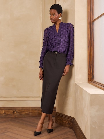 Chemisier love & roses en violet