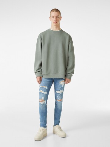 Bershka Skinny Džínsy - Modrá