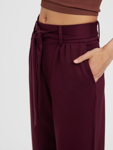 VERO MODA Wide leg Bandplooibroek 'Eva' in Rood