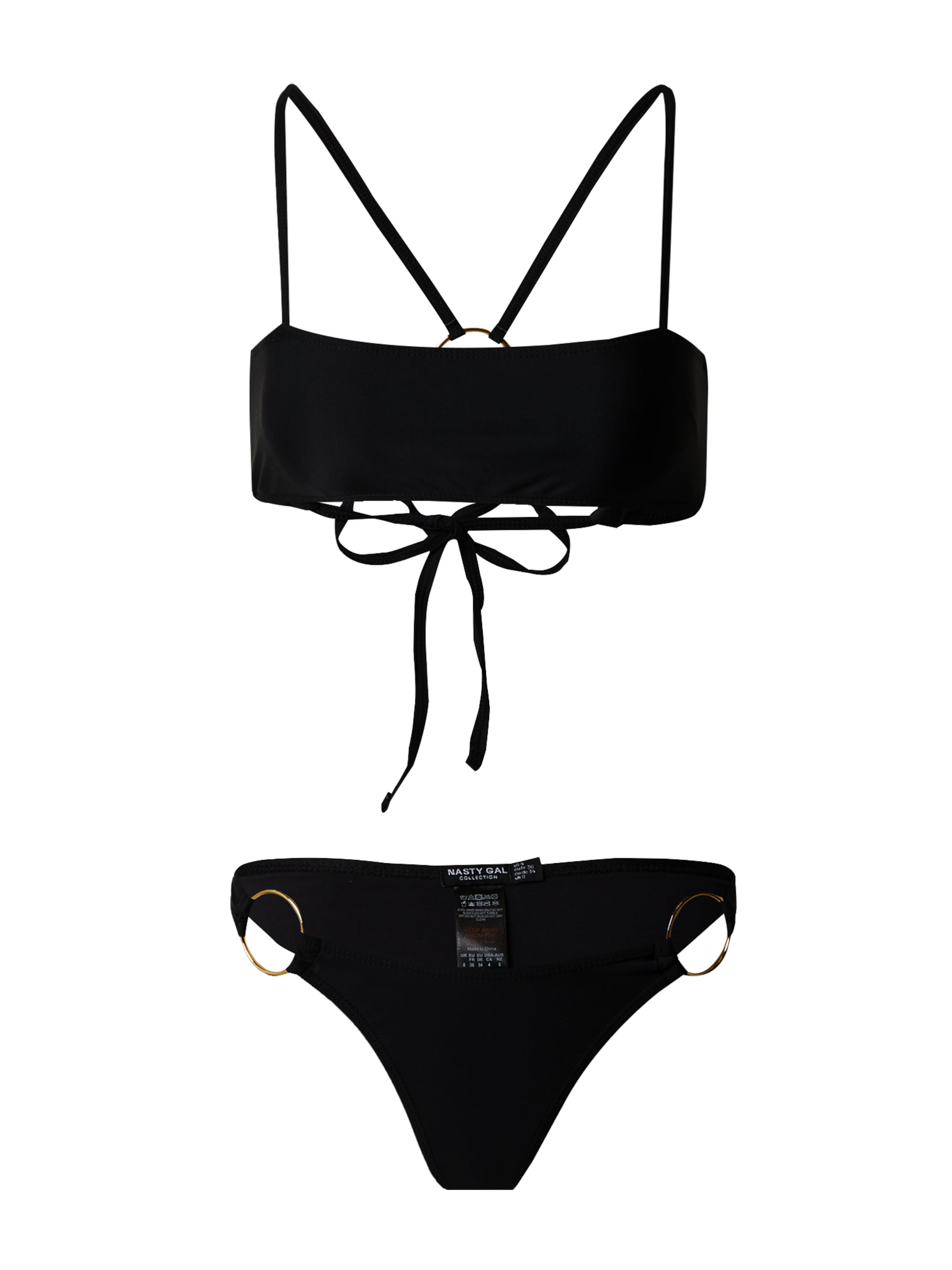 Bustier Bikini Nasty Gal en noir : devant