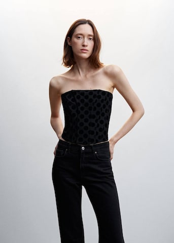 MANGO Top in Black: front