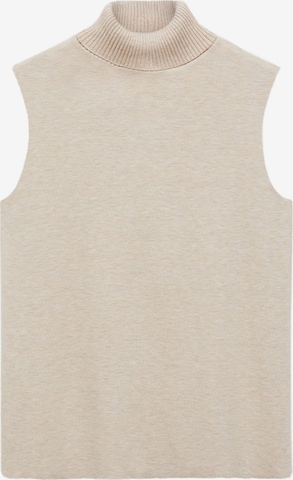 Top brodat 'MICHIGAN' de la MANGO pe bej: față