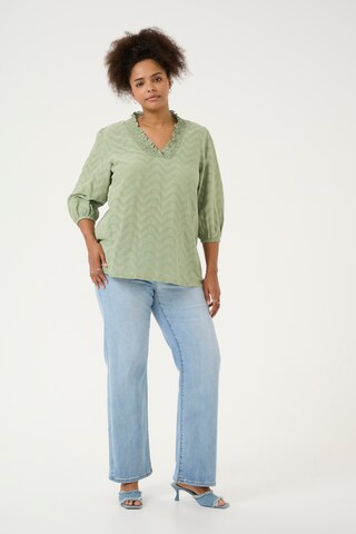 KAFFE CURVE Blouse 'Vitana' in Groen