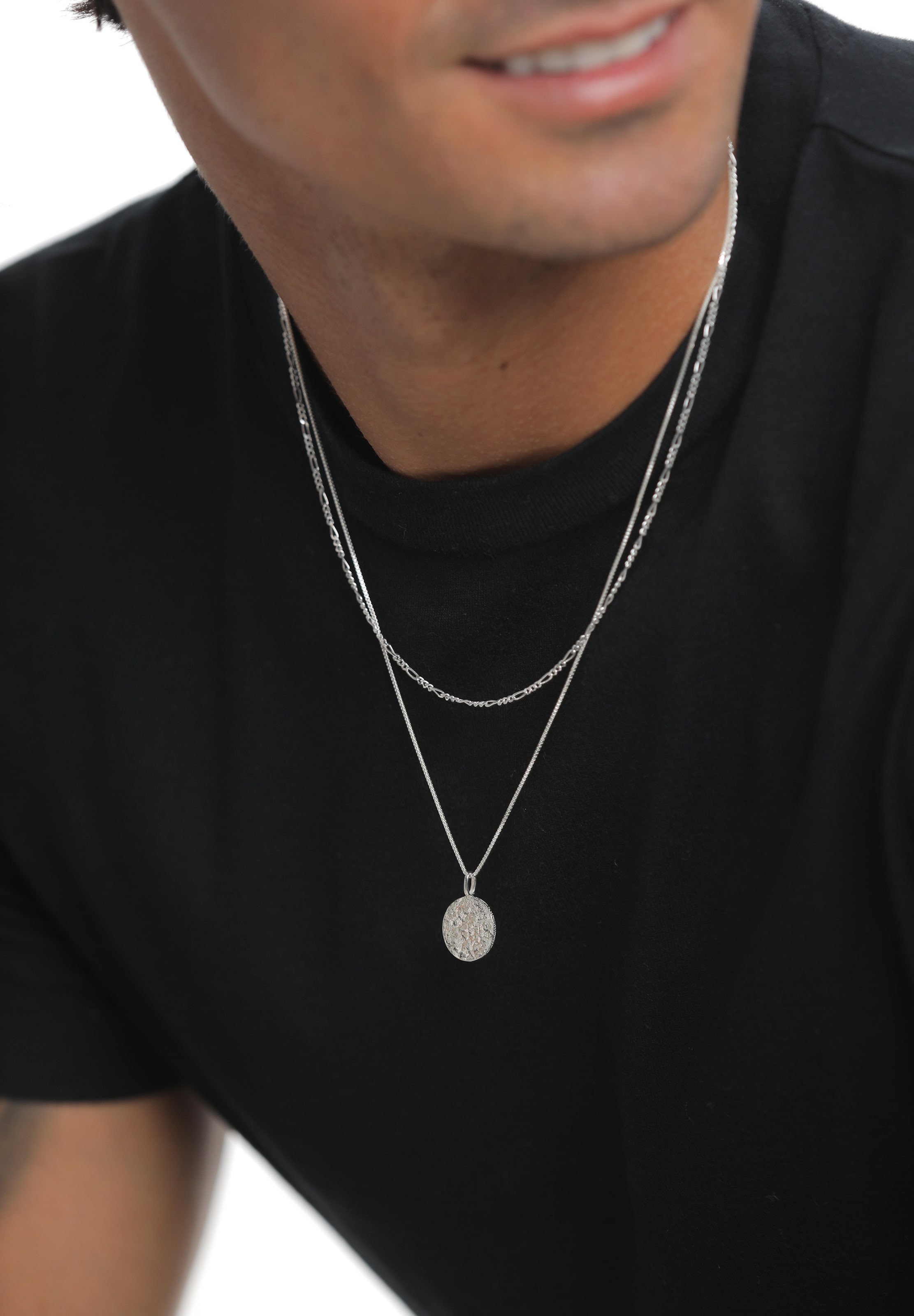 Chaîne 'Geo' KUZZOI en argent : devant