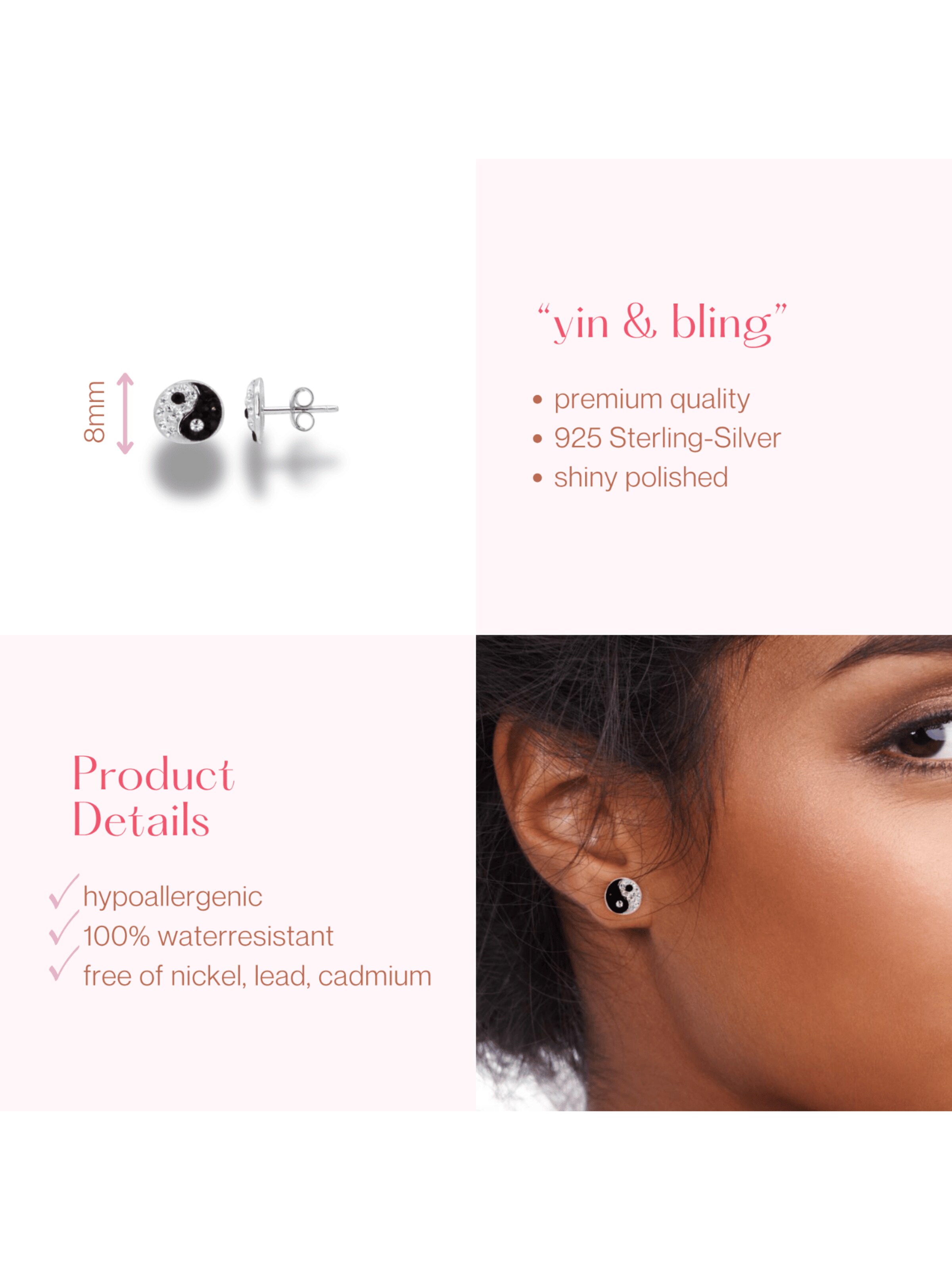 ARS-ARGENTI Ohrringe 'YIN & BLING'‌‌ in Silber