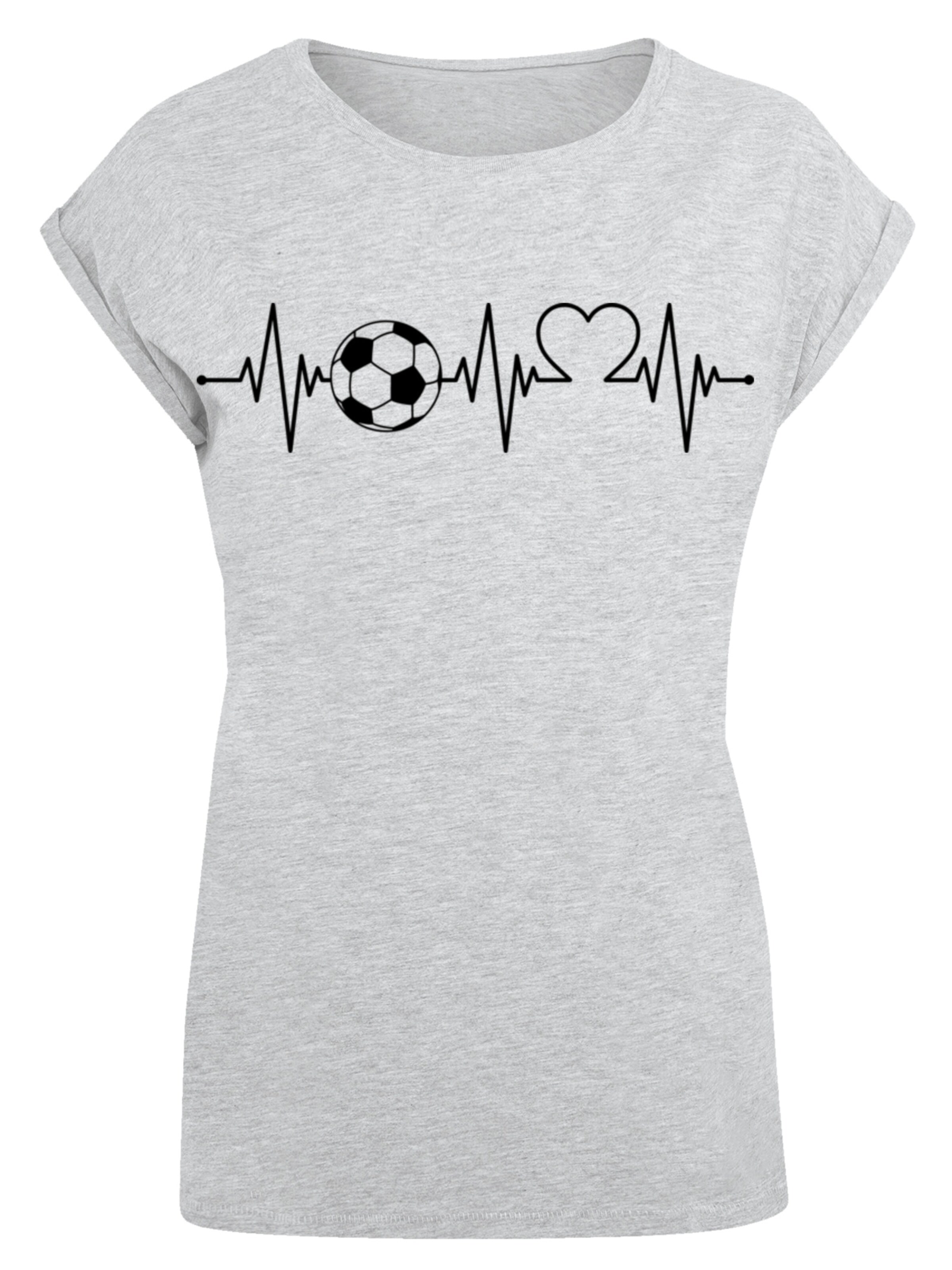 F4NT4STIC Shirt 'Heartbeat Soccer' in Grey: front