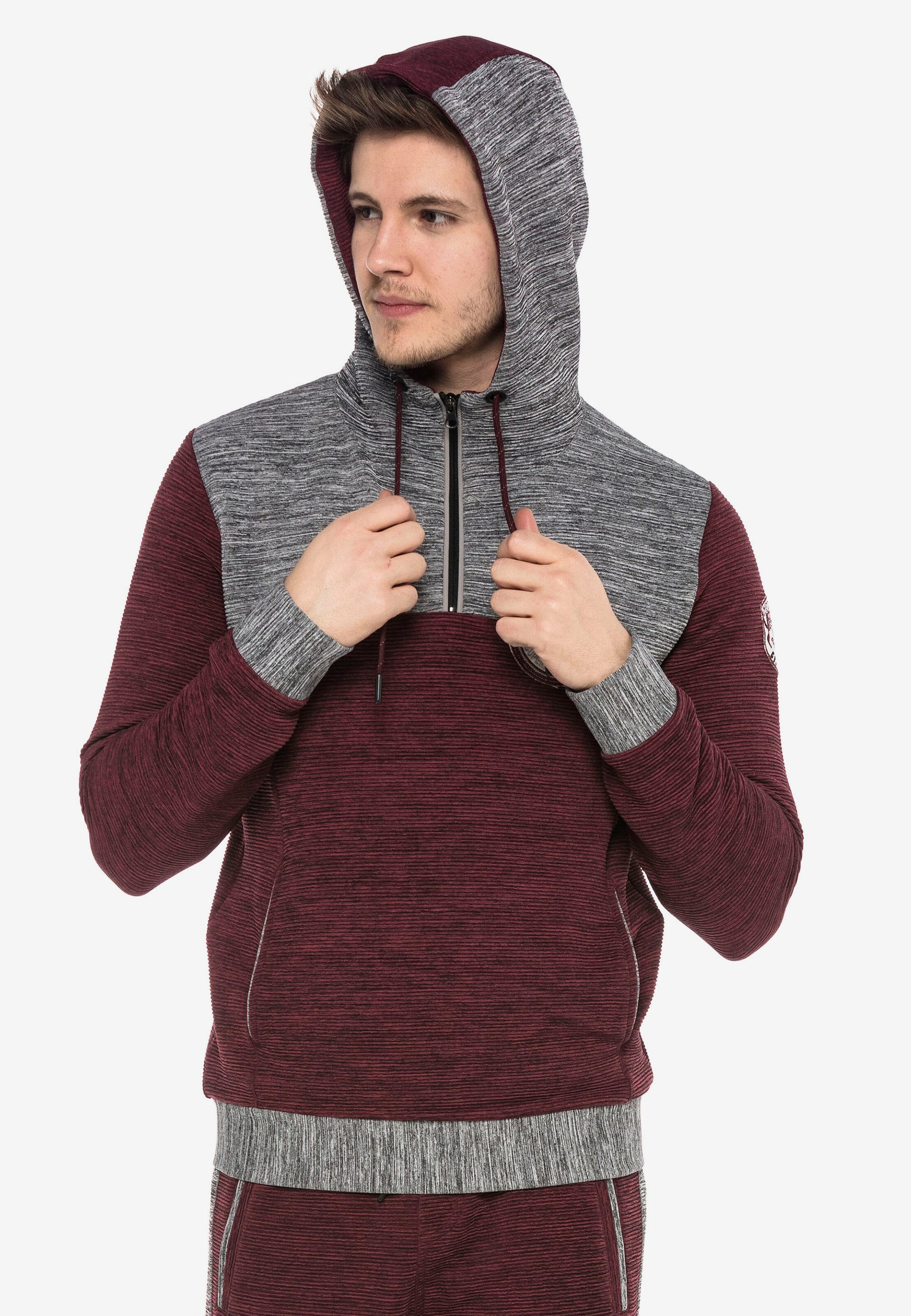 Männer Sweat CIPO & BAXX Kapuzensweater in Burgunder - HS48468 Männer Sweat CIPO & BAXX Kapuzensweater in Burgunder - HS48468