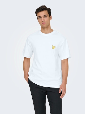 Only & Sons Shirt 'ONSPOKEMON' in White: front