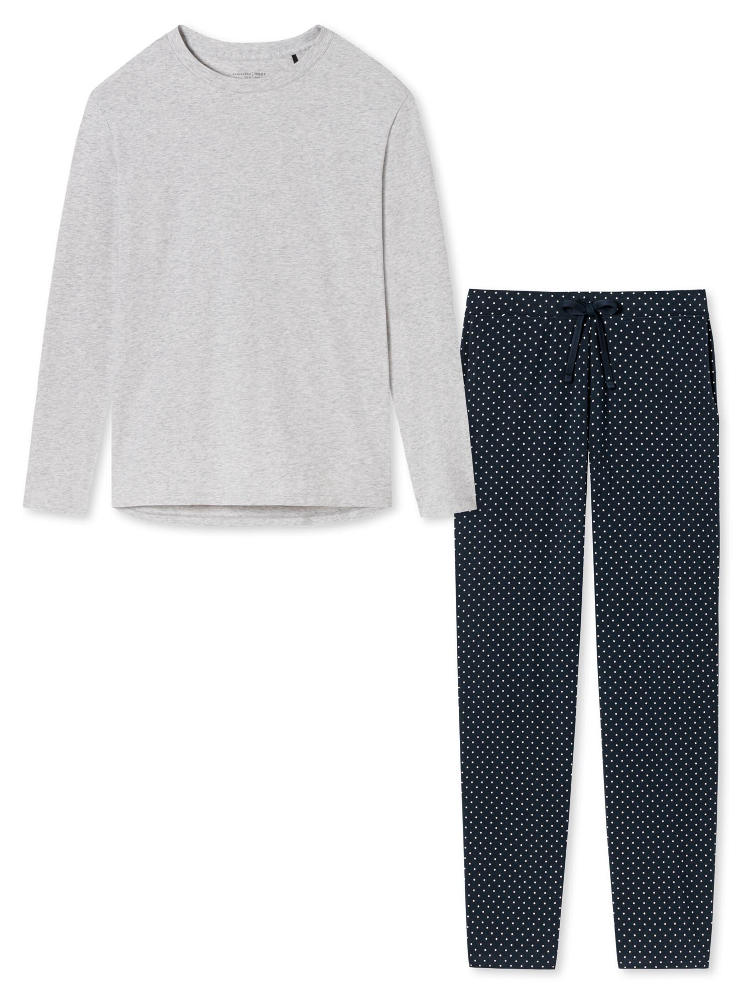 SCHIESSER Pyjama 'Cotton' in Blauw: voorkant
