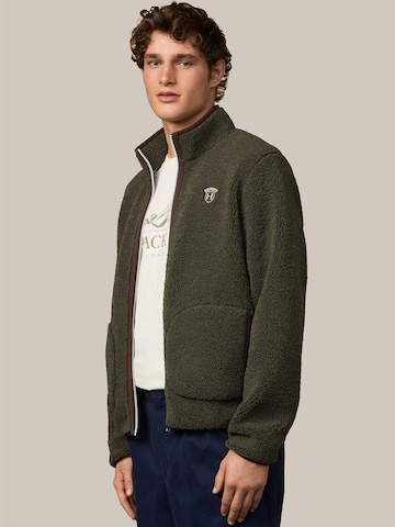 Hackett London Fleece jas 'HERITAGE BADGE' in Groen