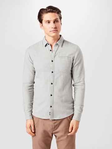 QS Slim Fit Hemd in Grau: predná strana