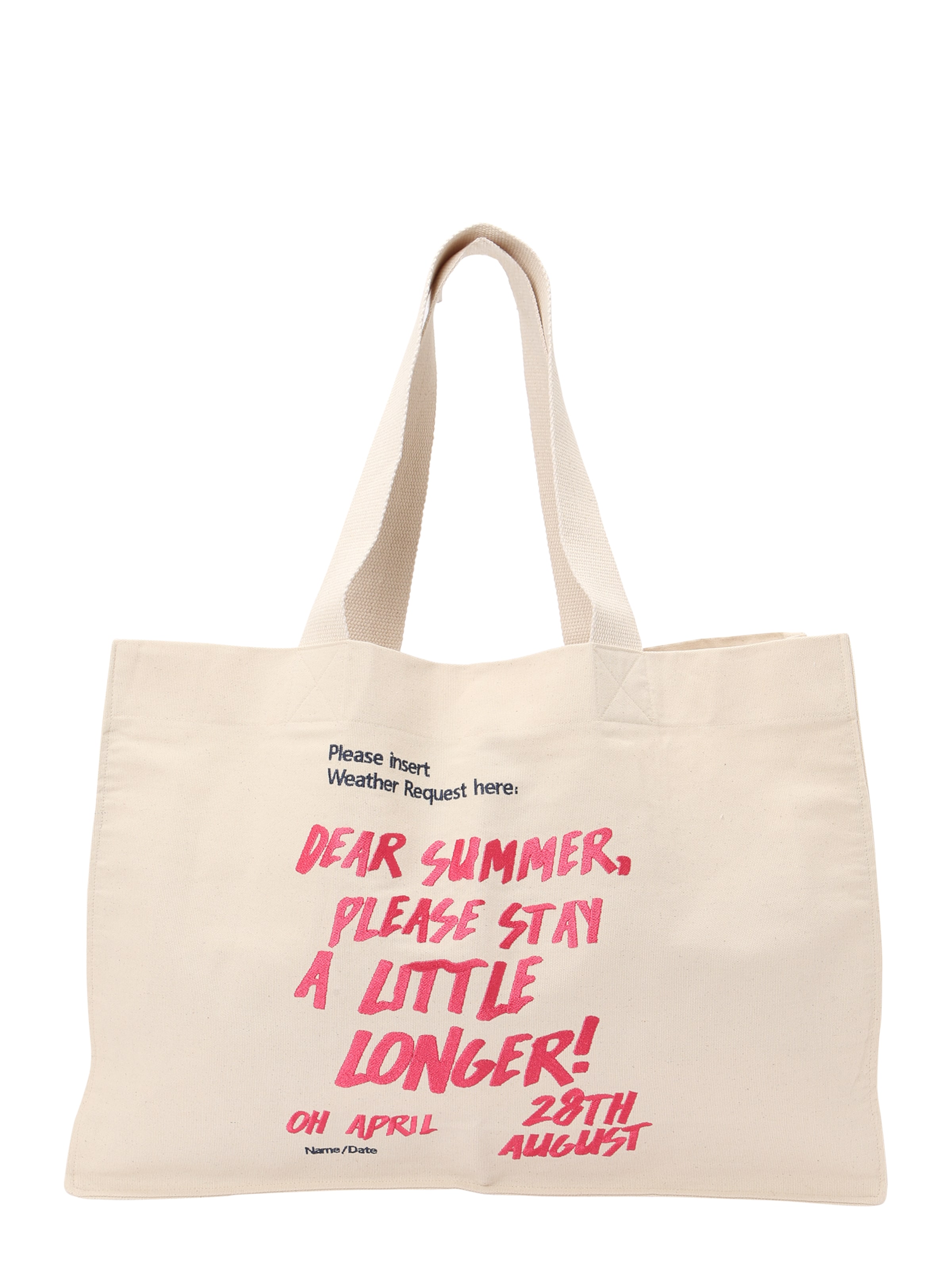 Cabas 'Dear Summer' OH APRIL en blanc : devant