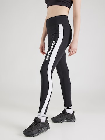 new balance - Skinny Calças de desporto em preto: frente