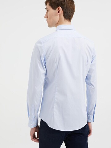 WE Fashion Slim fit Overhemd in Blauw