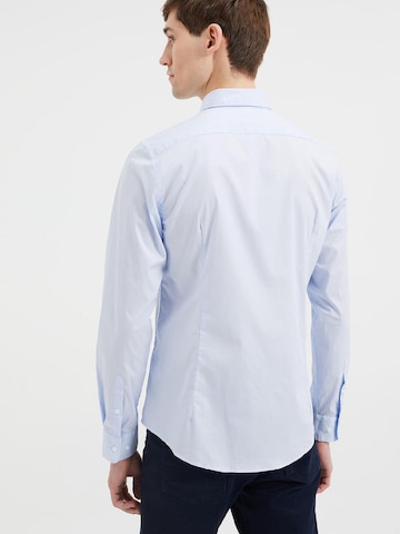 WE Fashion Slim fit Button Up Shirt in Blue