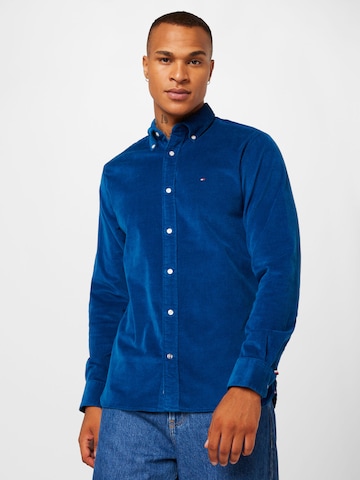 TOMMY HILFIGER Regular fit Overhemd in Blauw: voorkant