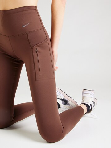 NIKE Skinny Sporthose in Braun