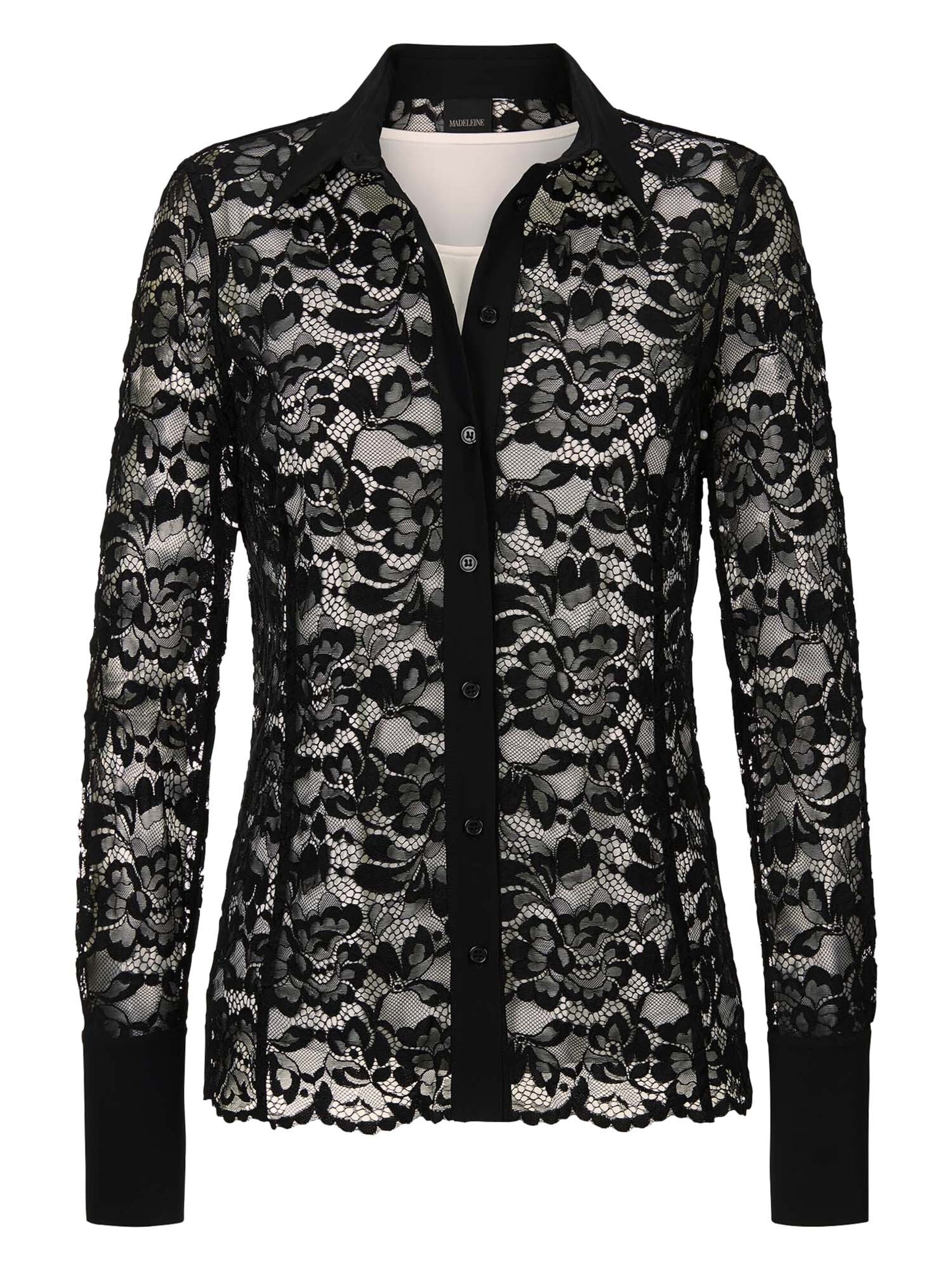 Chemisier MADELEINE en noir : devant