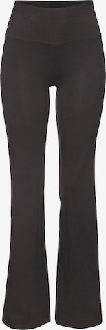 LASCANA ACTIVE Flared Workout Pants in Black: front
