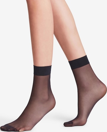 FALKE Socken 'Seidenglatt' in Blau: Vorderseite