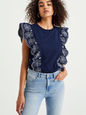 WE Fashion Shirt in Blauw: voorkant