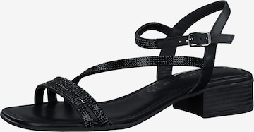 Sandales à lanières TAMARIS en noir : devant