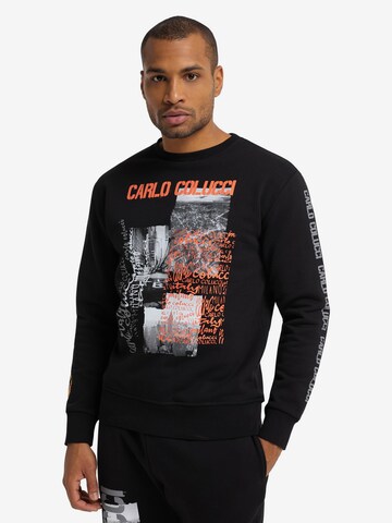 Carlo Colucci Sweatshirt 'Ciprani' in Zwart: voorkant