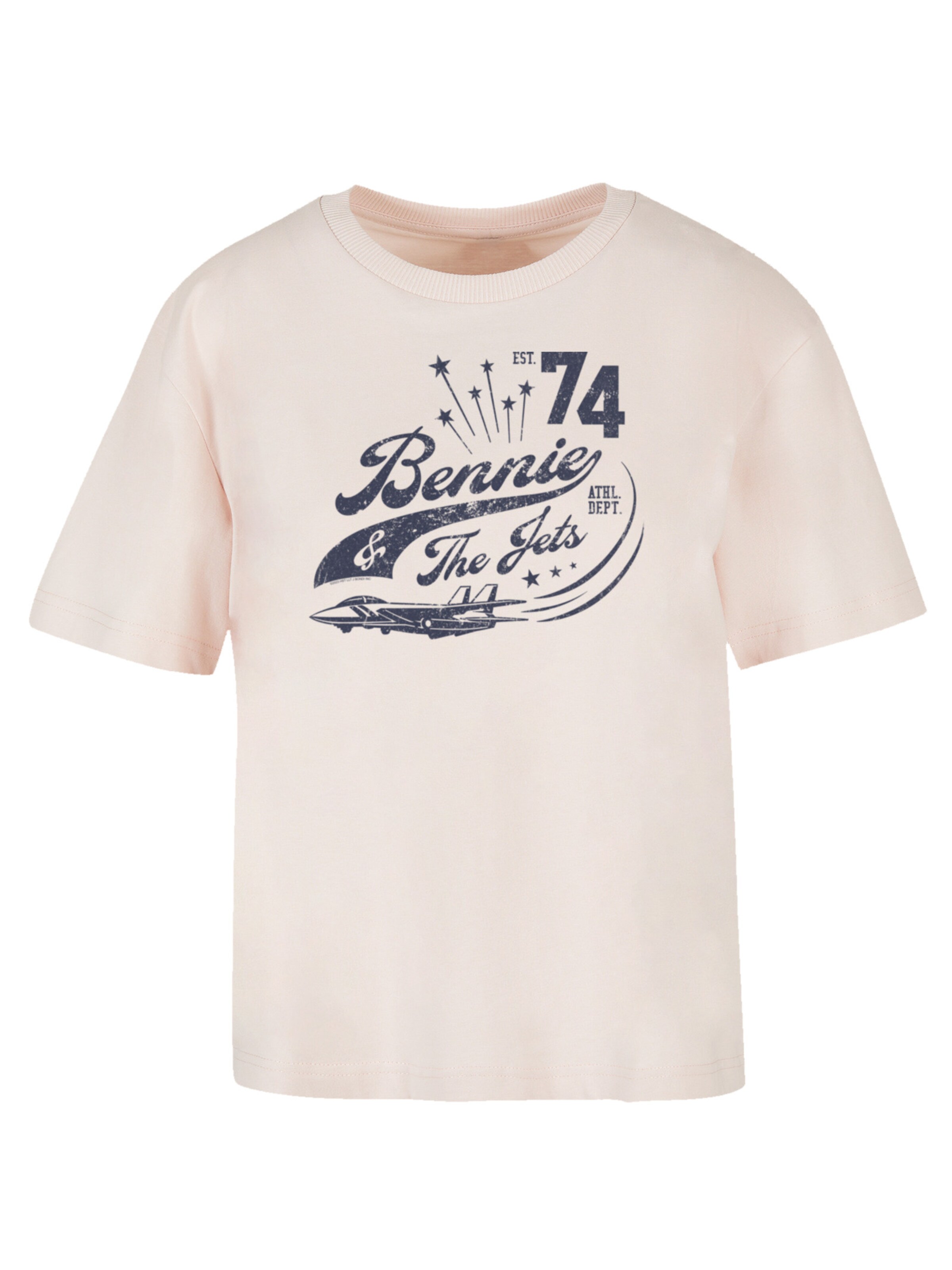 F4NT4STIC Shirt 'Elton John Bennie And The Jets' in de kleur Rosé / Zwart, Productweergave