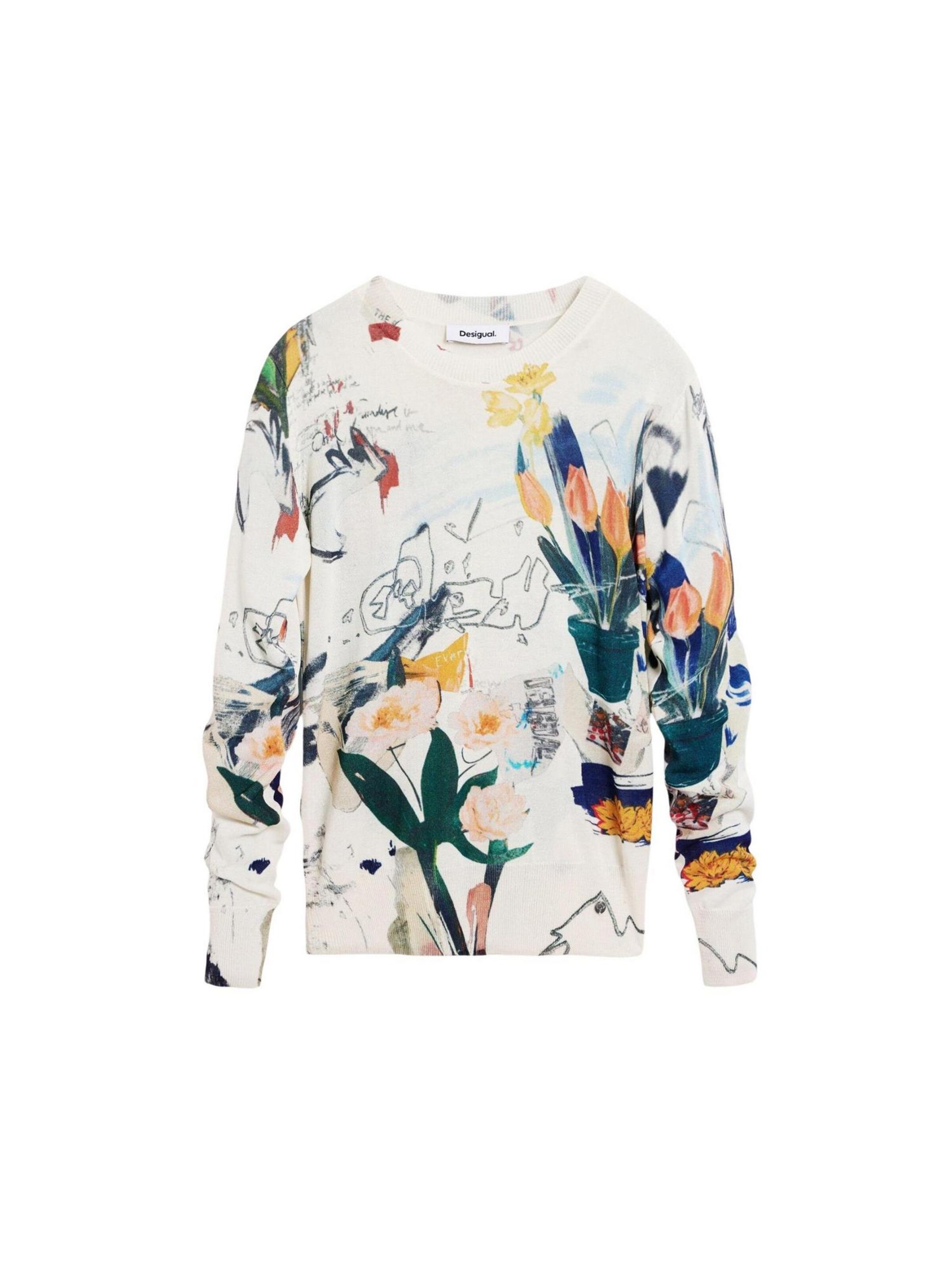 Desigual Sweater 'JERS_NANTES_LACROIX 26SWJF35' in Beige: front