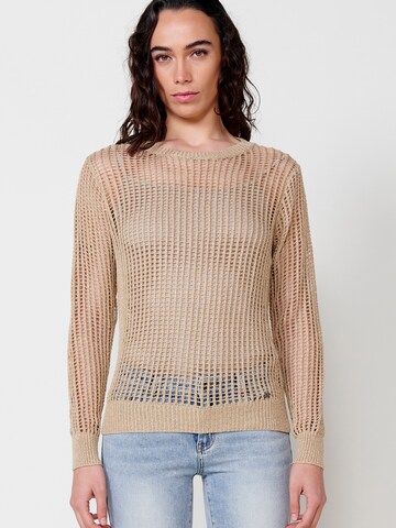 KOROSHI Trui in Beige: voorkant