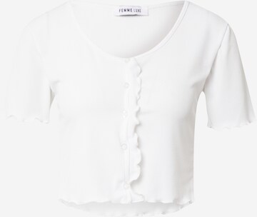 T-shirt 'BRIA' Femme Luxe en blanc : devant