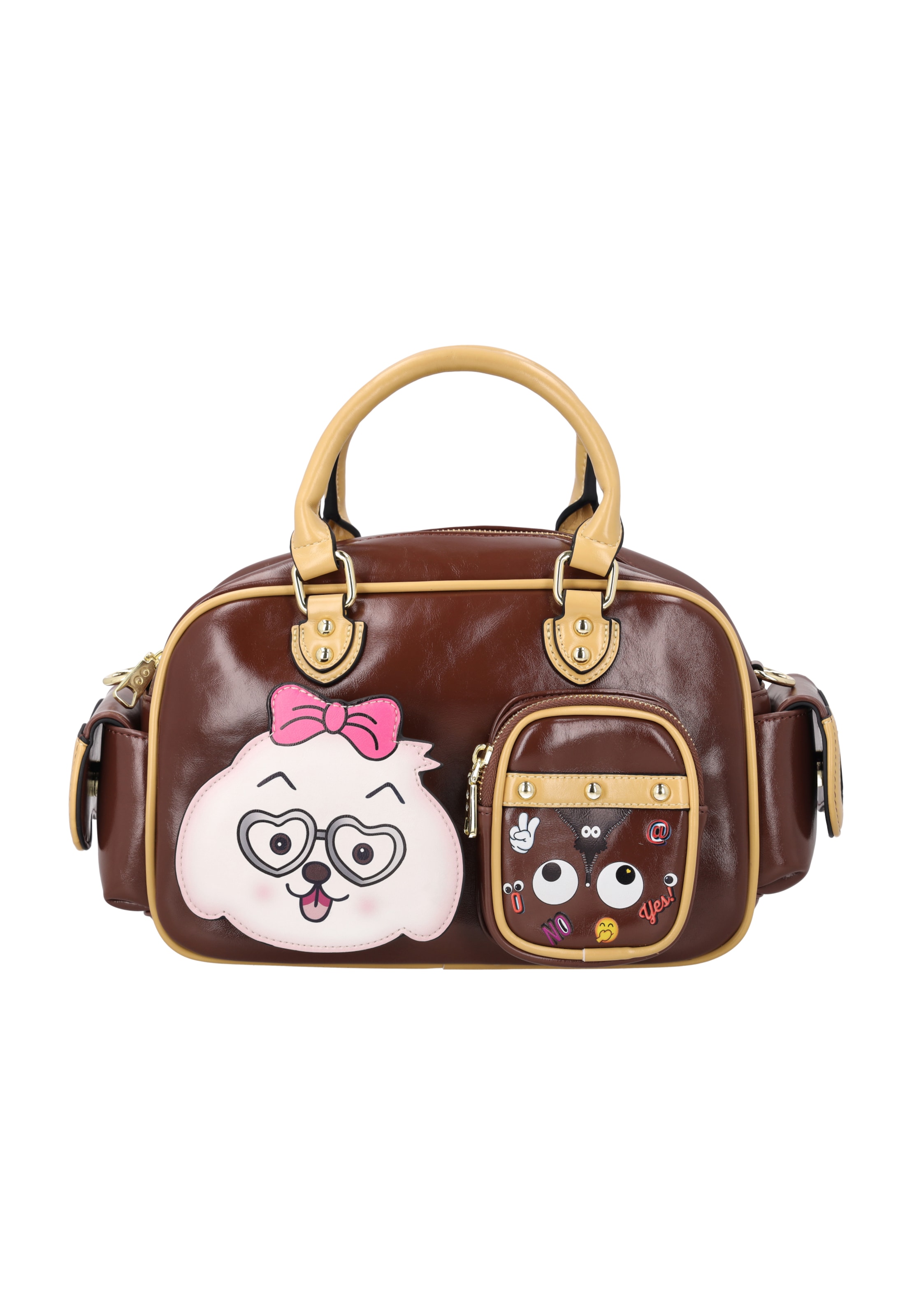MYMO Sacs à main 'Pop Eyetheme' en One Size en chamois / marron / rose clair / blanc, Vue avec produit
