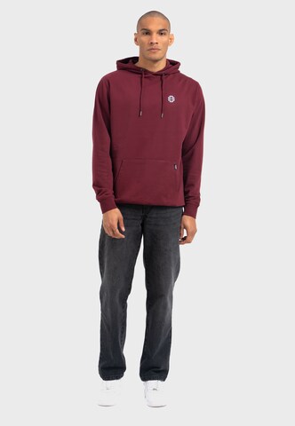 Oldskull Hoodie 'Retro Pixel Wave Logo Graphic' in Rot