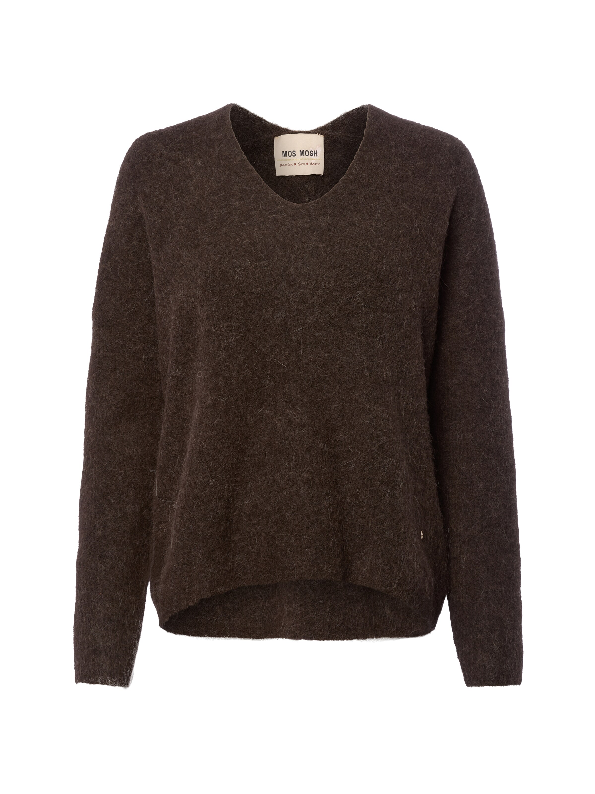 MOS MOSH Trui 'MMThora' in Bruin: voorkant