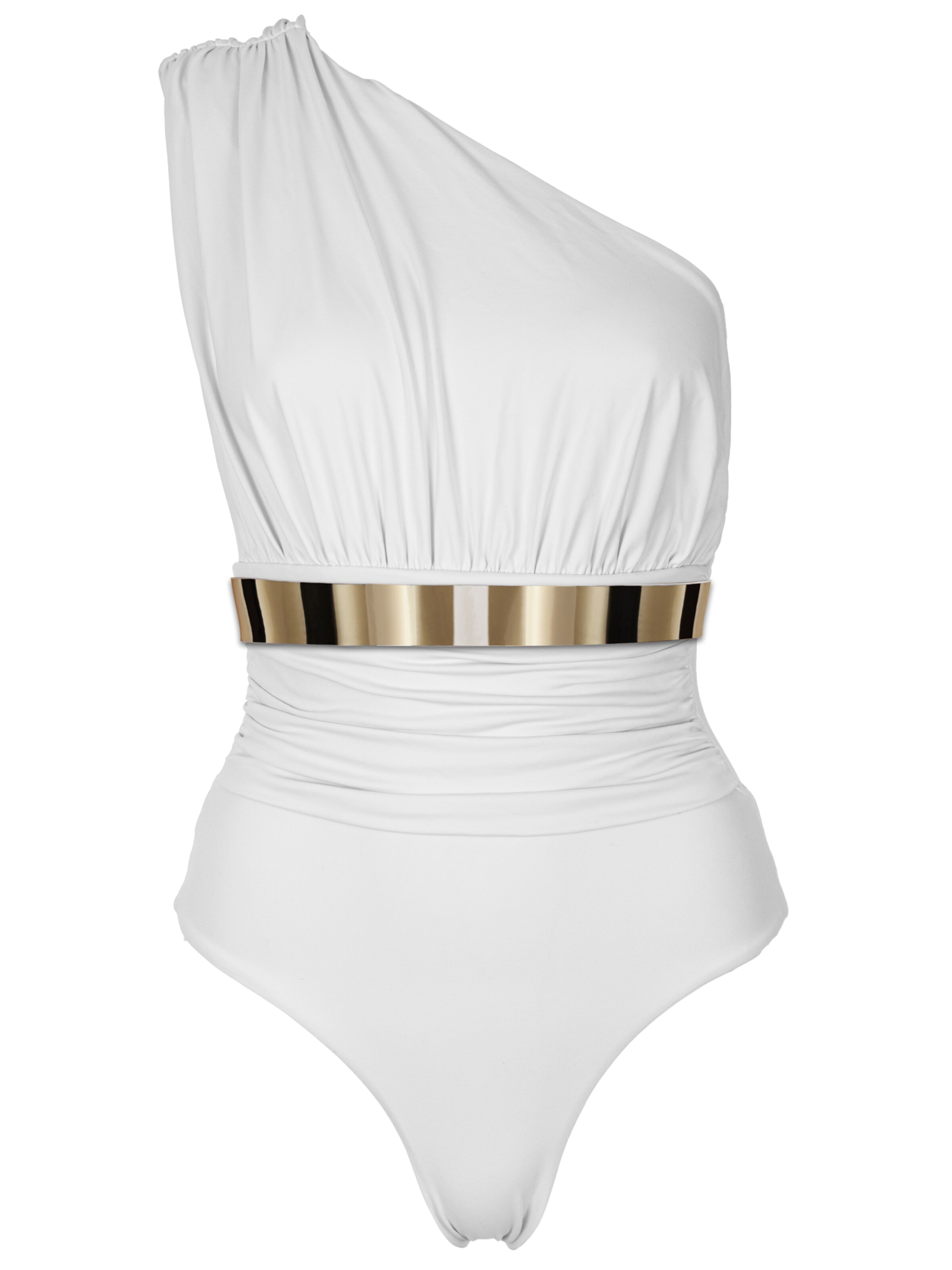 SEA ME SWIM Badeanzug 'MONACO Gold Edition'‌ in Weiß: Vorderseite