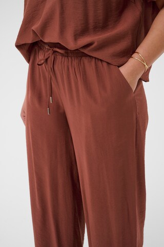 KAFFE CURVE Wide Leg Hose in Braun