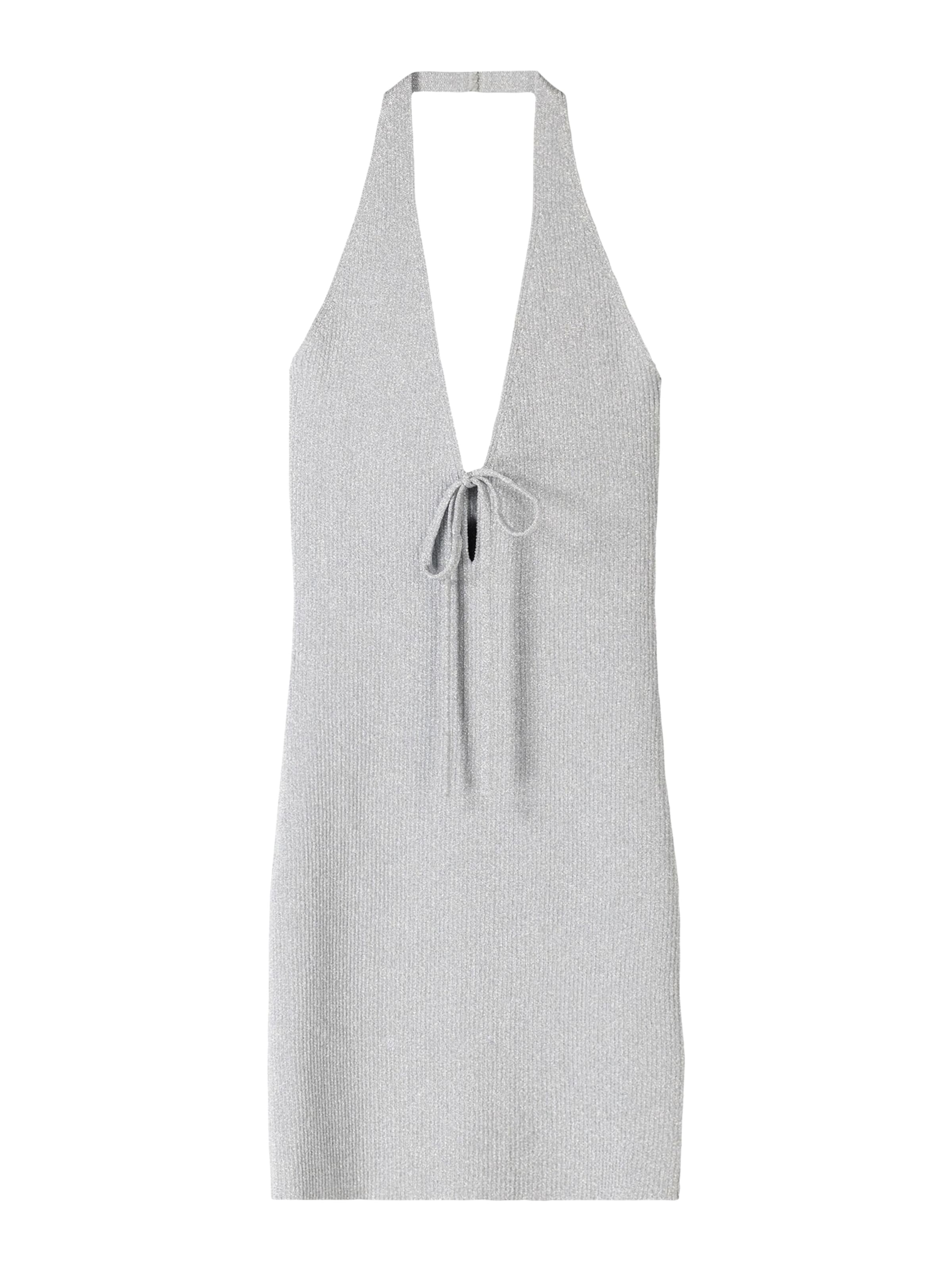 Bershka Strikkjole i sølv: forside