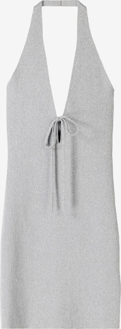 BershkaPletena haljina - srebro boja: prednji dio