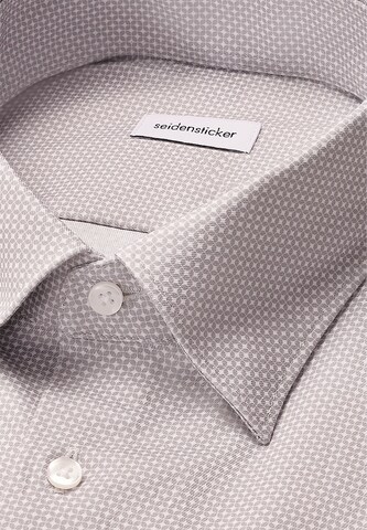 SEIDENSTICKER Slim fit Zakelijk overhemd 'Schwarze Rose' in Grijs