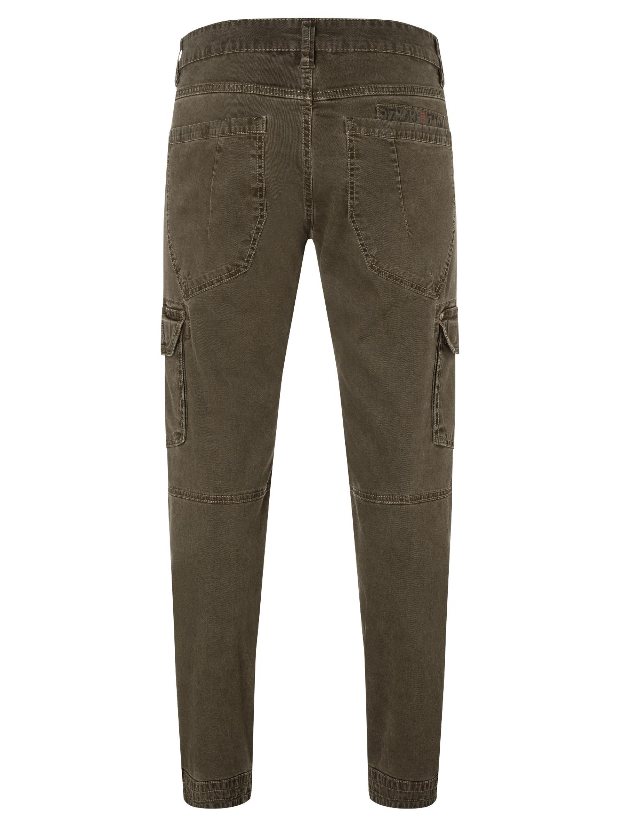 TIMEZONE Skinny Cargo Pants 'Regular RogerTZ' in Green