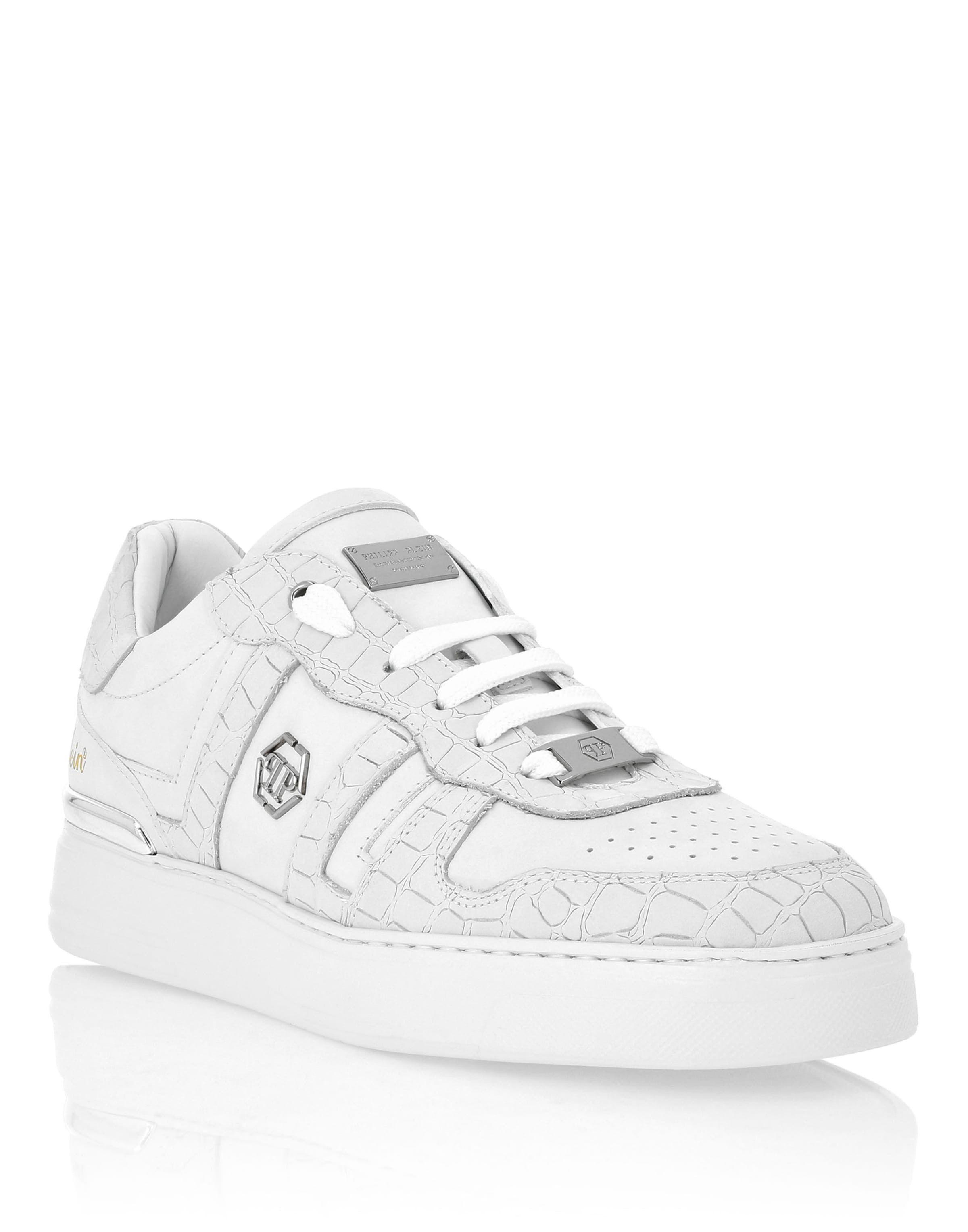 Philipp Plein - Sapatilhas baixas 'Cocco' em branco: frente