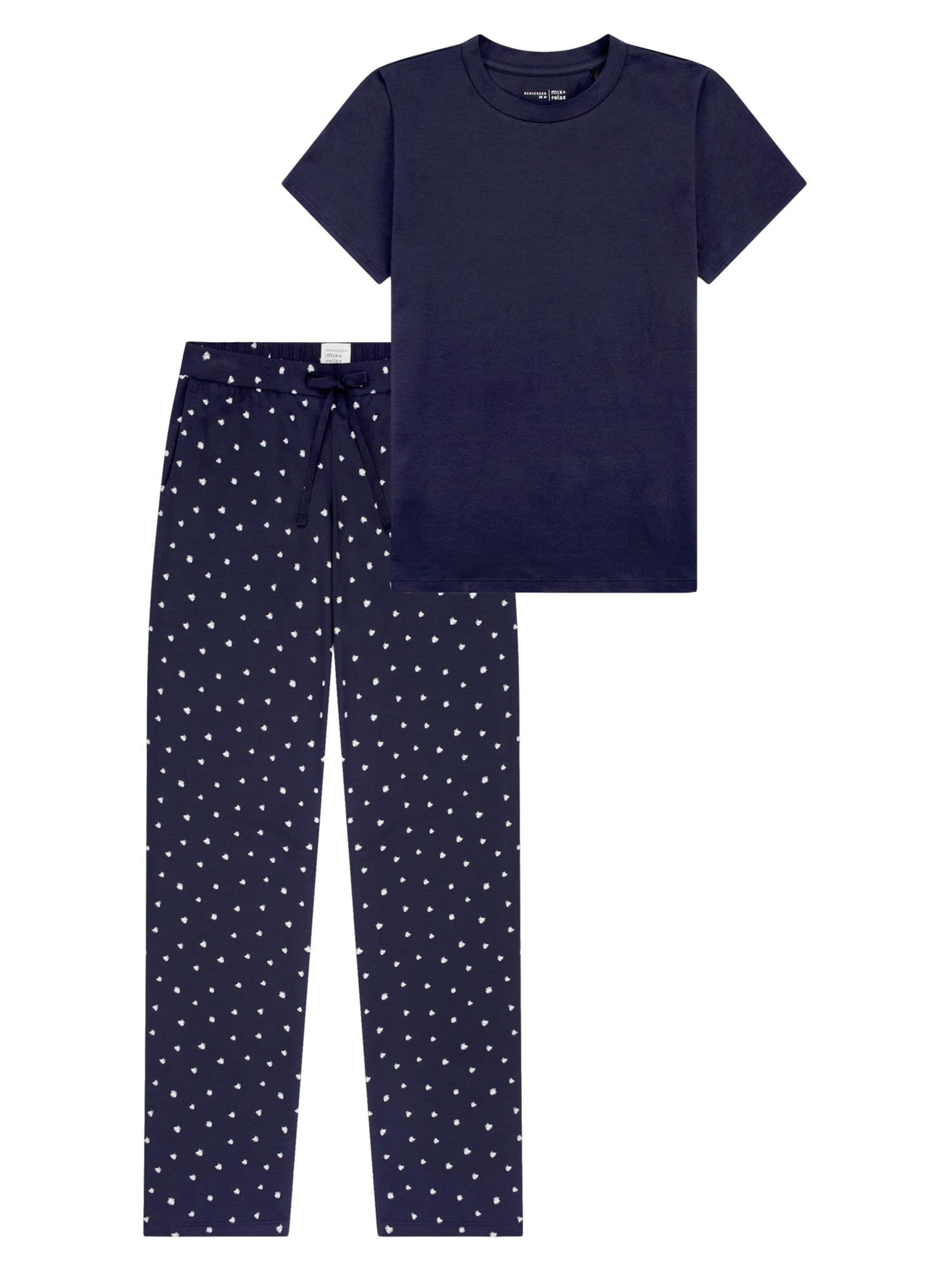SCHIESSER Pyjama 'Mix & Relax' in Blauw: voorkant