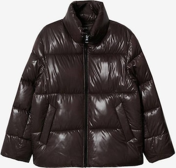 MANGO Winter Jacket 'tiramisu' in Brown: front