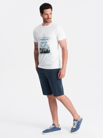 Regular Pantalon Ombre en bleu