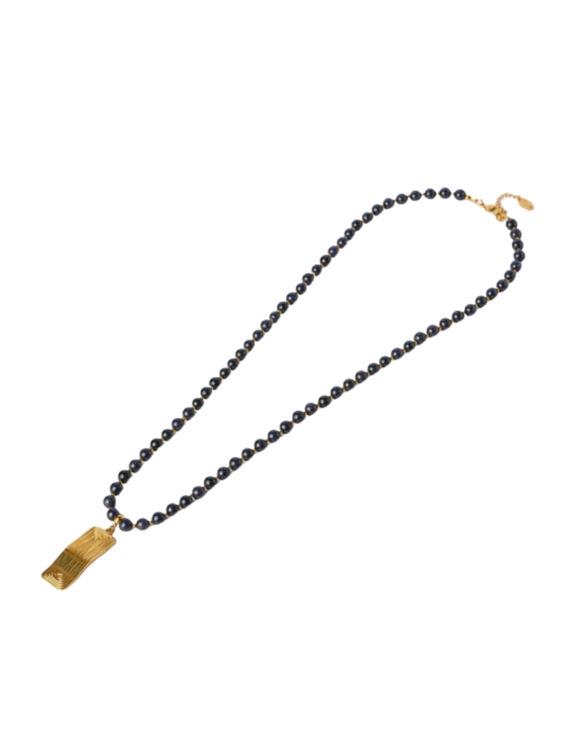 THE GEM STORIES JEWELRY Αλυσίδα 'Midnight Geometry Necklace' σε μαύρο: μπροστά