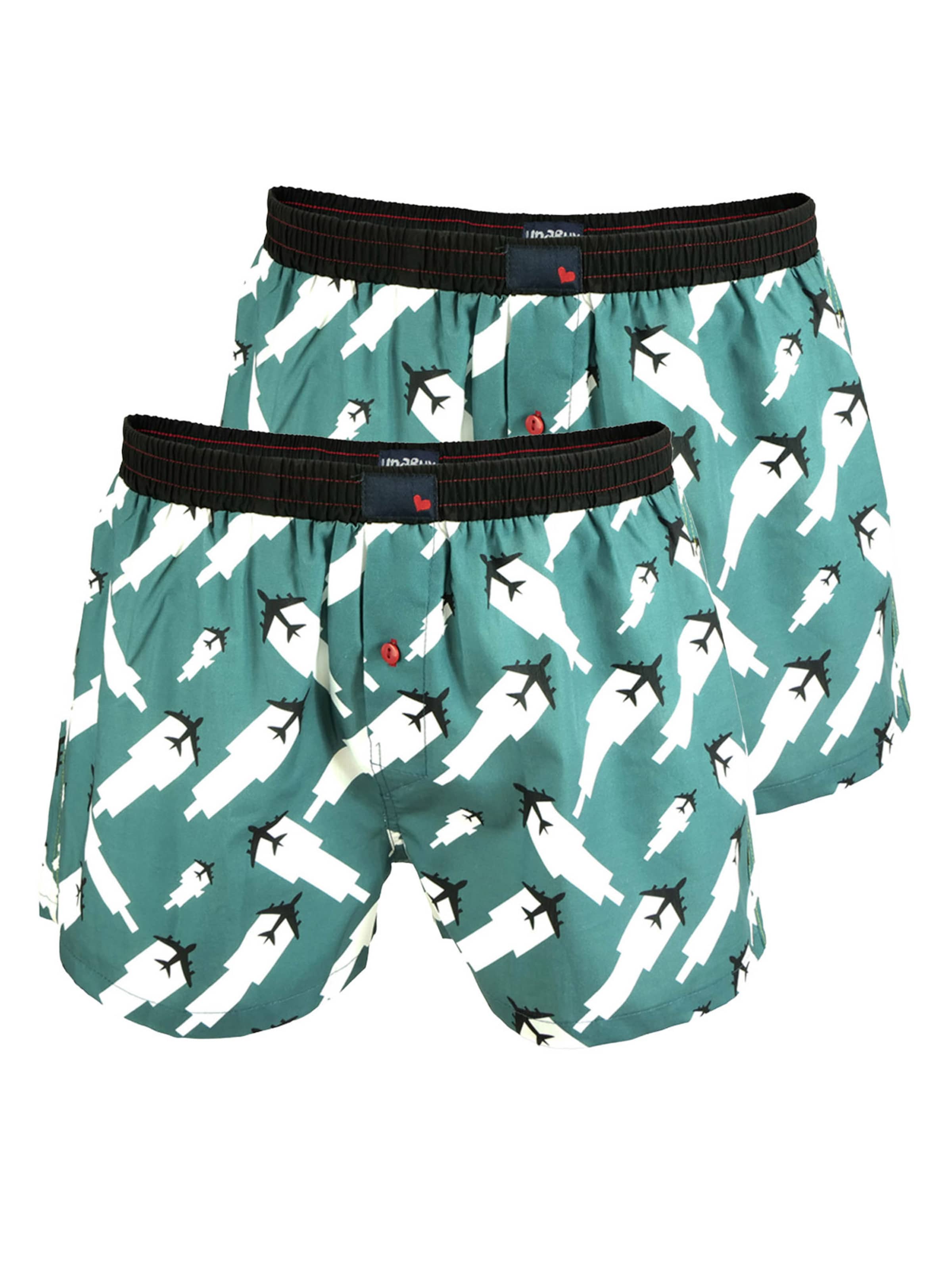 UNABUX Boxershorts 'Flying Falcon' in Groen: voorkant