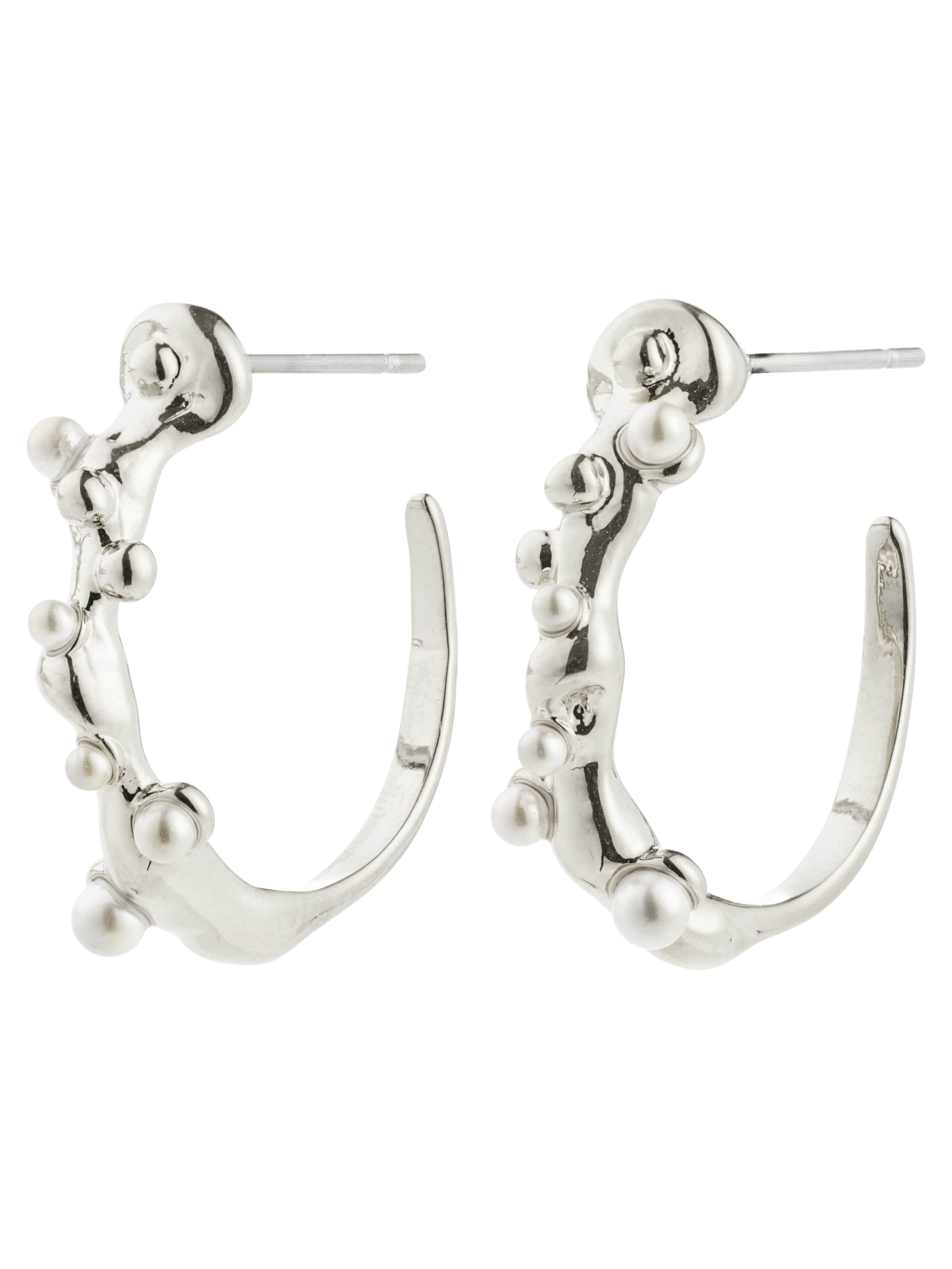 Pilgrim Náušnice 'Hadley' – stříbrná: přední strana