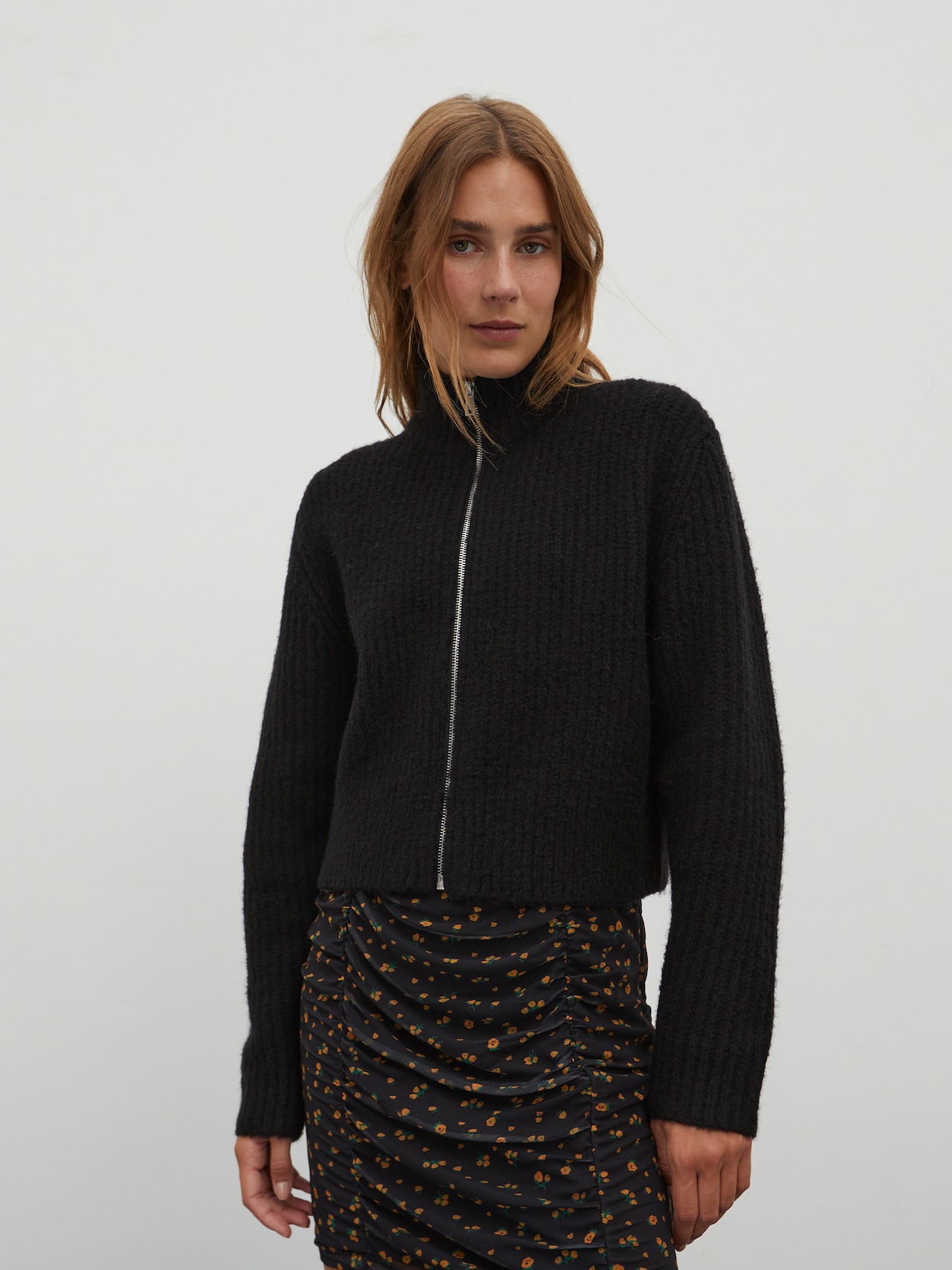 EDITED Producten Gebreid vest 'Katharina' Zwart